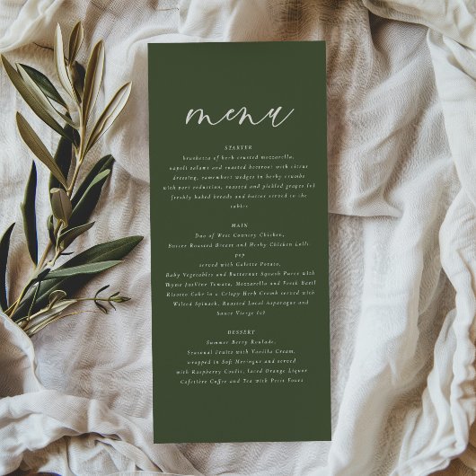 Menu élégant de ferme rustique à feuillage botaniq