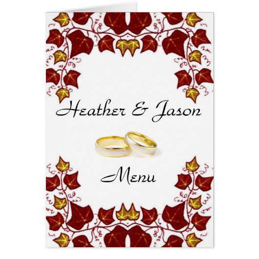 Menu élégant de mariage (Devant)