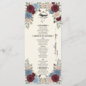 Menu Élégant de Mariage Chic Bourgogne (Devant)