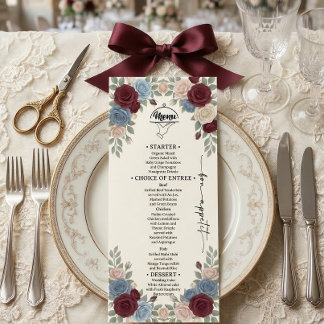 Menu Élégant de Mariage Chic Bourgogne