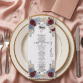 Menu Élégant de Mariage Chic Bourgogne