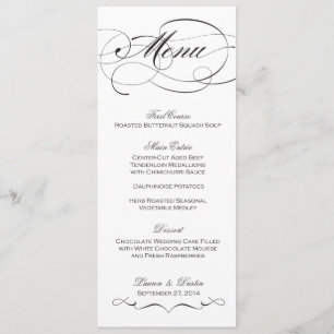 Menu élégant de mariage de manuscrit - coutume