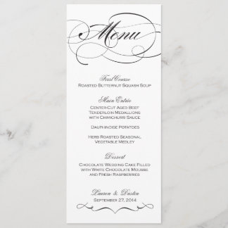 Menu élégant de mariage de manuscrit - coutume