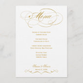 Menu élégant de mariage de manuscrit - or (Dos)