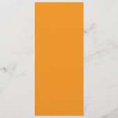 Menu élégant de mariage de manuscrit - orange (Dos)
