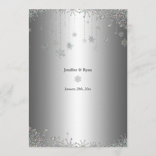 Menu élégant de mariage d'hiver (Dos)