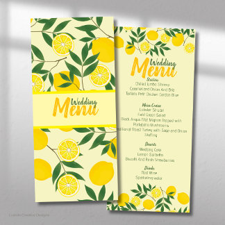 Menu Élégant de Mariage Plat au Citron