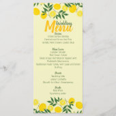 Menu Élégant de Mariage Plat au Citron (Devant)