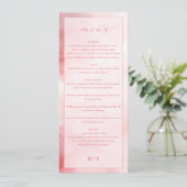 Menu Élégant de Mariage Rose Romantique (Debout devant)