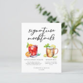 Menu élégant de mocktails pour mariage en soirée (Debout devant)