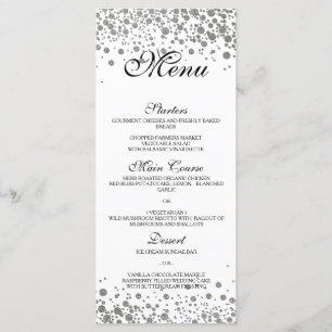 Menu élégant de noces d'argent