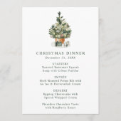 Menu Élégant de Noël avec Arbre à l'Aquarelle pour (Devant)
