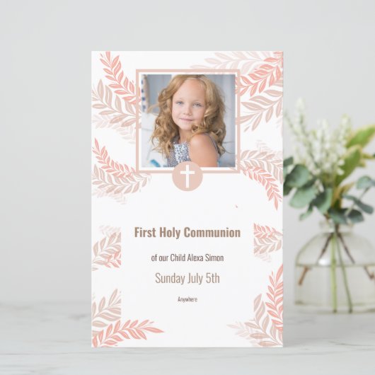 Menu élégant de première communion (Debout devant)