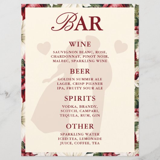 Menu élégant de table de mariage avec fleurs de Bo (Devant)