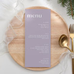 Menu Élégant Dîner Art Déco Lilac Dusty<br><div class="desc">Mini-élégant Art Déco Mariage Dîner  menu à dîner dans Dusty Lilac</div>