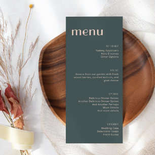 Menu Élégant dîner Art déco Turquoise et blush