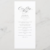 Menu Élégant Dîner De Répétition Mariage Un Jour (Devant)