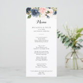 Menu Élégant Dîner Floral D'Hiver Simple (Debout devant)