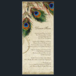 Menu Élégant Dîner Formel Bleu Peacock Feather Vintage<br><div class="desc">Carte Menu Dîner Correspondant. Cette collection de mariage d'inspiration vintage moderne et antique présente un ensemble complet de produits et peut être créée de plusieurs manières colorées. Cette conception consiste en un paon majestueux sur une branche d'arbre élément d'art vintage superposé trois plumes de paon et sur une gravure d'ange,...</div>