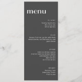 Menu Élégant Dîner Noir Blanc Art Déco Haut (Devant)