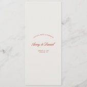 Menu Élégant dîner Vintage rouge et ivoire Mariage (Devant)