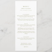Menu Élégant double face de mariage de script vert  (Devant)