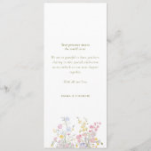 Menu Élégant double face de mariage de script vert  (Dos)
