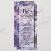 Menu élégant doux clair violet floral (Devant / Derrière)