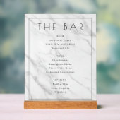 Menu élégant du bar en marbre blanc (Neutre)