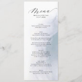 Menu Élégant Dusty Blue Calligraphy Script Mariage (Devant)