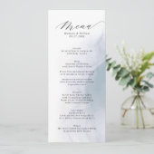 Menu Élégant Dusty Blue Calligraphy Script Mariage (Debout devant)
