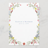 Menu Elegant Dusty Blue Pastel Wildflower Crest Wedding (Dos)