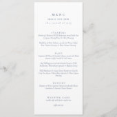 Menu Elegant dusty Blue Script Double Side Wedding  (Devant)