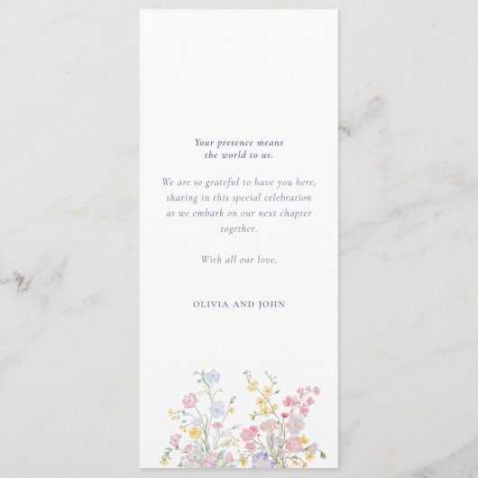 Menu Elegant dusty Blue Script Double Side Wedding  (Dos)