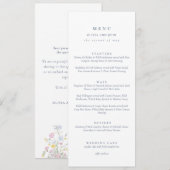 Menu Elegant dusty Blue Script Double Side Wedding  (Devant / Derrière)