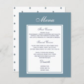 Menu Elegant Dusty Blue Wedding (Voorkant / Achterkant)