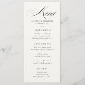Menu Elegant Ecru Black Calligraphy Mariage (Devant)