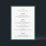 Menu Élégant Emerald Green Monogram Mariage moderne<br><div class="desc">Menus mariages modernes avec un design épuré avec des polices serif et script.</div>