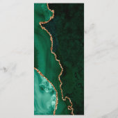 Menu Élégant Emerald Green Or Agate Mariage foncé (Dos)