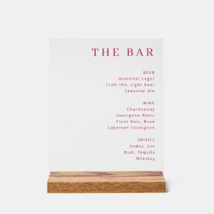 Menu élégant en barre avec serif rouge