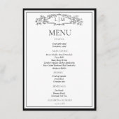 Menu Élégant et Chic de la douche de la mariée pou (Devant)