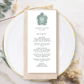 Menu Élégant et intemporel Mariage de monogramme vert