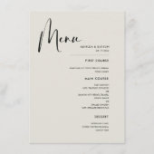 Menu Élégant et moderne mariage vert Sage clair (Devant)