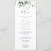 Menu Elégant Eucalyptus Feuille Mariage or vert (Devant)