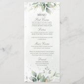 Menu Elégant Eucalyptus Feuille Mariage or vert (Devant)