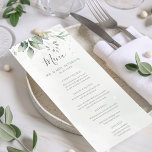 Menu Elégant Eucalyptus Feuille Mariage or vert<br><div class="desc">Belles cartes de menu mariage avec des eucalyptus à l'aquarelle et des feuilles d'or.</div>