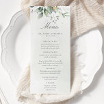 Menu Elégant Eucalyptus Feuille Mariage or vert<br><div class="desc">Belles cartes de menu mariage avec des eucalyptus à l'aquarelle et des feuilles d'or. Un choix parfait pour les mariages du printemps et de l'été.</div>