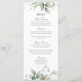 Menu Elégant Eucalyptus Feuille Mariage or vert (Devant)