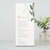 MENU ÉLÉGANT EUCALYPTUS GREEN OR FOLIMARIAGE (Debout devant)