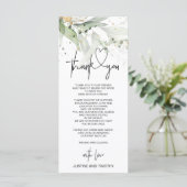 Menu Elégant Eucalyptus Mariage Merci Définition de tab (Debout devant)